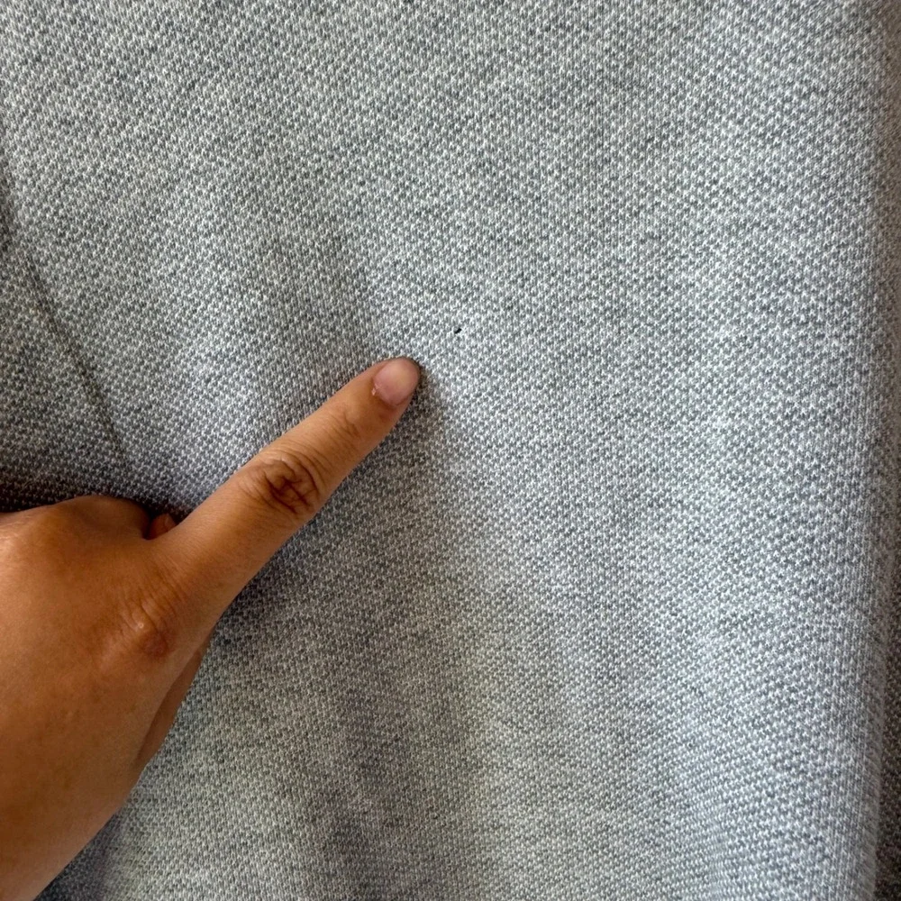 Banana Republic Polo Shirt Mens Large Gray Cotton Luxury Touch Pique S/S Top